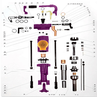 핸드 홀드 에어 레그 잭 해머 Pneumatic Rock Drill YT24 소형 바위 드릴링 머신