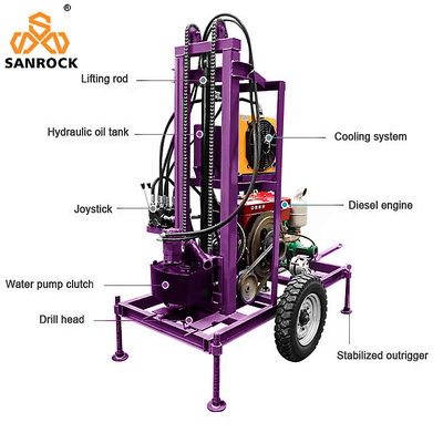 휴대용 물 우물 파리 리그 파워 22HP 수압 파리 기계 깊은 물 우물 파리 리그