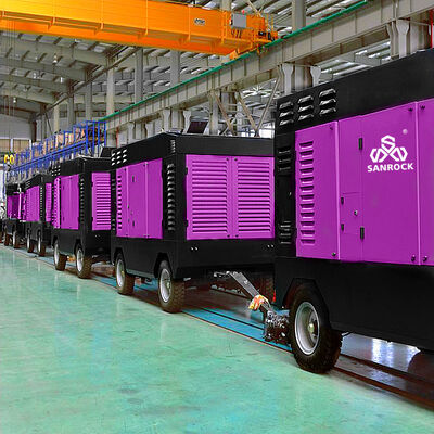 15HP 로터리 스크류 에어 컴프레서 디젤 구동 이동식 싱글 스크류 에어 컴프레서