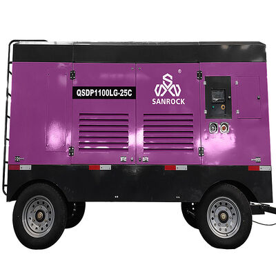 저소음 캄민스 엔진 25bar 소화용 휴대용 디젤 나사 공기 압축기