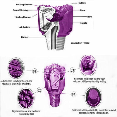 Oil Well Tricone Bit API Roller Cone Bit 3 1/2"-17 1/2" High Carbon Steel Tricone Drilling Bit