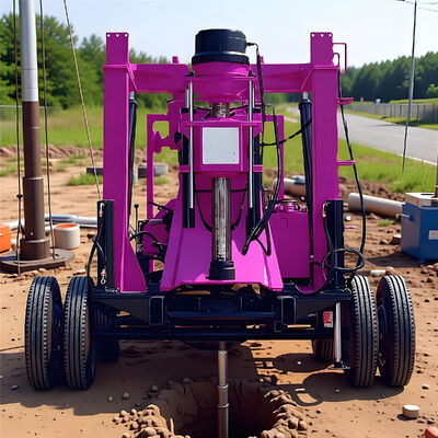 Rock Core Drilling Rig High Pressure Mud Pump And Reinforced Mast Trailer Core Drilling Machine Price 
